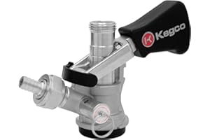 Kegco KC KTS97D-W D System Keg Tap with Black Lever Click Handle, Stainless Steel