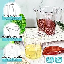 Roshtia 2 Pcs Unbreakable Plastic Measuring Cups