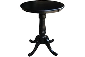 International Concepts 30-Inch Round by 36-Inch High Top Ped Table, Black