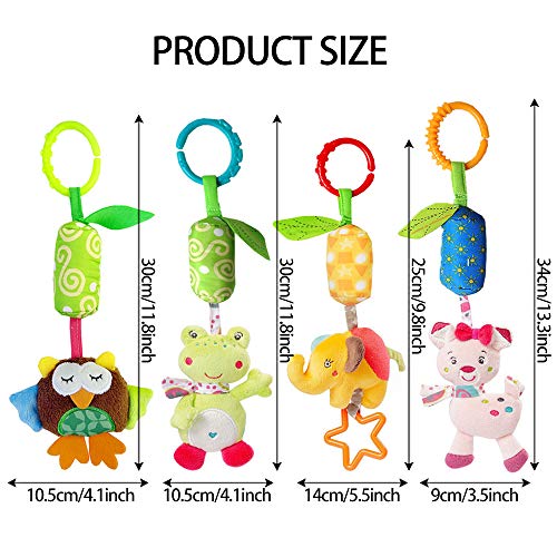 image for ABS COCO Toy 4 Piece Set Rattle cat seat Hanging Bell for Newborn Chil