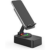 Birthday Gift for Women Mom Men Dad Cell Phone Stand with Wireless Bluetooth Speaker and Portable Charger &Led Color Flash Light HD Stereo Surround Sound Cool Gadget for Home Office Travel