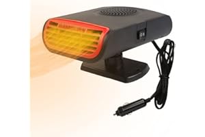 Funwill Car Heater, 3 IN 1 12V Portable Windshield Car Heater with Heating & Cooling & Air Purify Function Electric Fan Heater Heating Windshield Defroster Demister with 360° Rotating Base, 150W