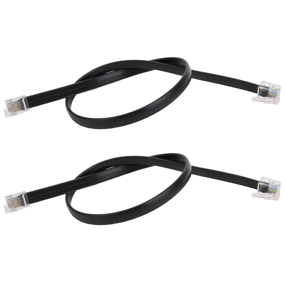 Fdit 2Pcs 1.3ft RJ25 6PIN Patch Sensor Cable, Double Crystal Head Chain Data Cable, UL20251 28AWG 6 7/0.12mm Pure Copper Wire for Robot/Toy Car/DIY Micro