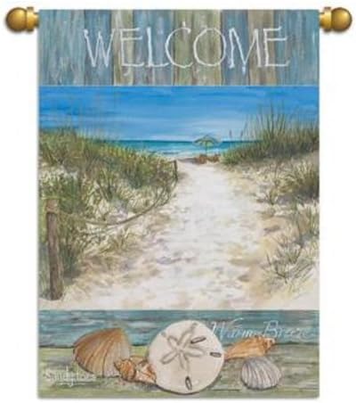 Sandy Toes Salty Air Beach Welcome Garden Flag Banner