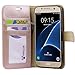 Abacus24-7 Wallet Series Samsung Galaxy S7 Case with Flip Cover and Stand, Rose Gold