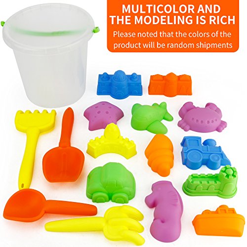 image for JoyGrow 17 PCS Beach Sand Toys17 PCS Beach Sand Toys Set with Bucket,S