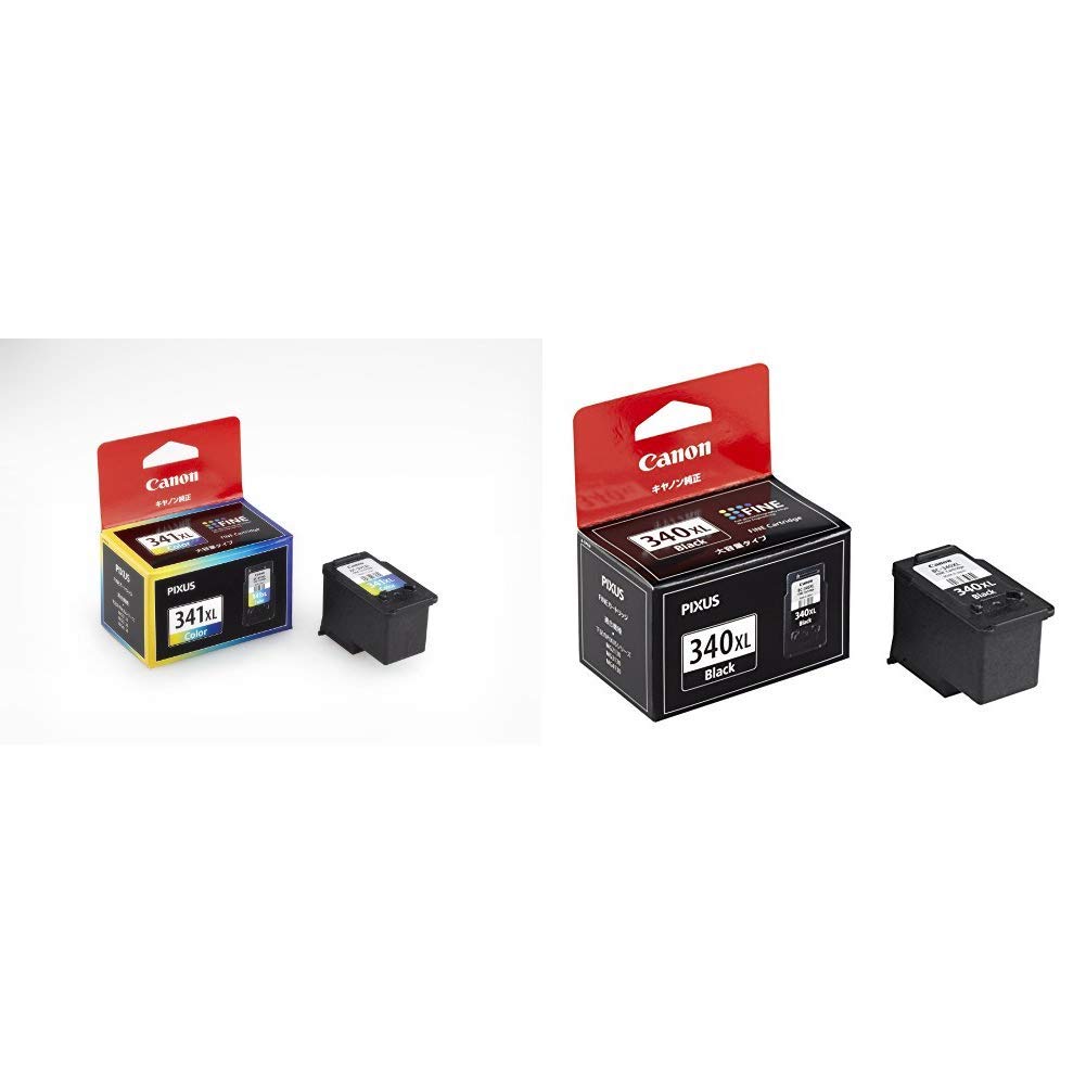 Canon 純正 インク カートリッジ BC-341XL 3色カラー 大容量タイプ BC-341XL & 純正 インク カートリッジ BC-340XL ブラック 大容量タイプ BC-340XL商品画像