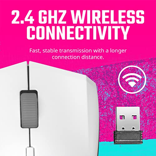 Cooler Master MM311 Wireless Gaming Mouse White, Adjustable 10,000 DPI, Palm|Claw Grip, 2.4GHz Wireless, PixArt Optical Sensor, PTFE Feet, RGB Lighting (MM-311-WWOW1)