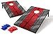 Backyard Champs Portable, Outdoor Tailgate Wood Cornhole and Bean Bag Set - 2 x 3 Feet, Red