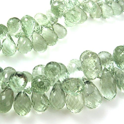 Semi Precious Gemstone Beads - Teardrop Shape -Grade AA/A Faceted Green Amethyst Gemstone Briolettes - Loose Beads ( 1 pc) (14mm)
