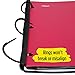 Five Star Flex Hybrid NoteBinder, 1 Inch Binder with Tabs, Notebook and 3 Ring Binder All-in-One, Red (72005)