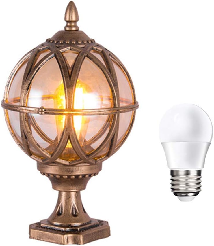 Traditionelle Glaskugel E27, Led Antike Gartensäulenlampe, 5W