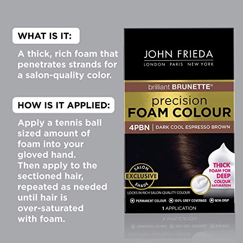 John Frieda Precision Foam Permanent Hair Colour in 4PBN Dark Cool Espresso Brown Pricepulse