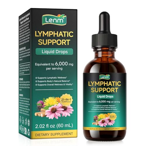 Lymphatic Drainage Drops,Lymph System Support Supplement,Advanced Botanical Formula – Supports Natural Balance & Immune Health – 2.02 fl oz (60 mL) – Maximum Absorption & Vegan