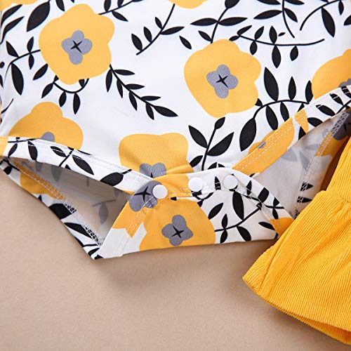 Hinzonek 3 Stks Baby Meisje Kleding Set Bloemen Lange Mouw Romper Ruche Jarretel Rok Hoofdband Party - Image 6