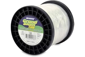 HI-SEAS Grand Slam Monofilament Fishing Line - Strong & Abrasion Resistant in Clear, Pink, Green, Smoke Blue, Fluorescent Yellow Freshwater & Saltwater - 1 lb Spool