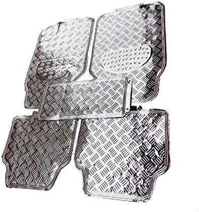 5Pcs Car Floor Mats Aluminum Film Fit Front Rear Mat Universal Fit Automotive Accessories Interior for Car SUV, Van & Trucks