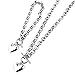 Loveshine Womens Stainless Steel Silver Heart Charm Link Toggle Lock 18