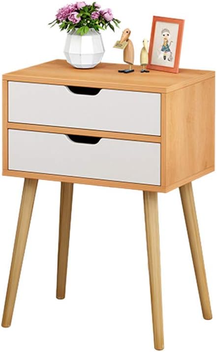 Lavany Nightstand Bedside Table,Solid Wood Accent Table with 2 Drawers and Cabinet for Storage,End Table Chest for Home, Bedroom,US Stock
