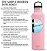 Simple Modern 16 oz Ascent Water Bottles - Vacuum Sealed Standard Mouth Sip by Accessory 18/8 Stainless Steel Pink Swell Flask - Double Wall Hydro Travel Mug - Blush