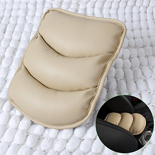 GAMPRO Luxury PU Soft Leather Car Center Console Cushion(11x 8.6 inches) Vehicle Seat Cushions Armrest Pillow Pad for Car Motor Auto Vehicle, Raises Your Center Console.(Beige) - Thumbnail 3