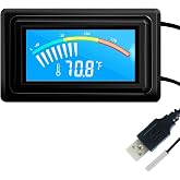 KETOTEK Digital Thermometer Temperature Gauge USB Power Supply with Sensor Probe for Aquarium Vehicle PC Case Incubators Brooders Climb Pet Fahrenheit &amp; Celsius LCD Display
