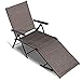 Tangkula Patio Lounge Chair Chaise, Adjustable Backrest Ergonomic Shape with Durable Handwoven Rattan Steel Frame Garden Lawn Pool Recliner Outdoor Furniture Wicker Lounger