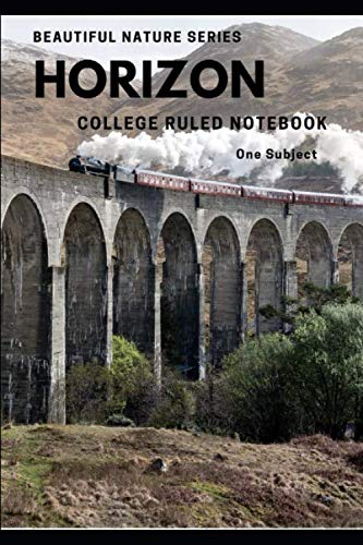 1-Subject Notebooks, 8" x 10-1/2", College Rule, 6 Pack, Beautiful Nature Photos: Nature Spiral College Ruled Notebook (Horizon-Nature)