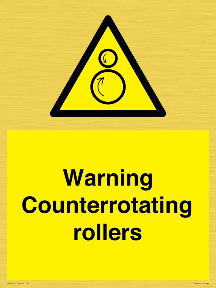 Warning Counterrotating rollers Sign - 300x400mm - A3P