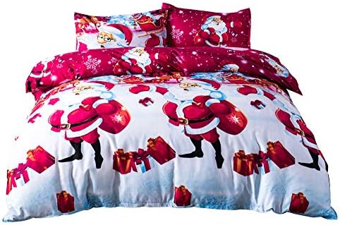 DeerHome Print Pattern Premium Full Bedding Collections with 4 Corner Ties Twin Christmas Bedding Duvet Cover Sets for Boys Girls (Twin, Pattern #11)