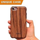 iPhone 7 8 Soft Wood Case, NeWisdom [Knock on Wood] Unique Stylish Slim Rubberized Wooden Case for Apple iPhone7 iphone8 – Sandalwood