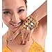 Sealike Beautiful Belly Dance Gold Triangle Bracelet Gypsy Jewelry Coin Bracelet Hand Decoration Wrist Bangle Ring with a Stylus (Gold)