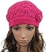 MINAKOLIFE Womens Super Soft Flower Laciness Knit Beanie Hat