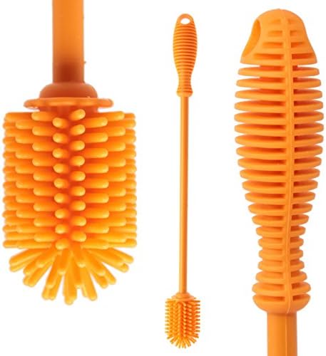 GoodMuch Silicone Bottle Cleaning Brush With 12.5" Long Handle Antibacterial Bottle Cleaning Brush for Washing Water Bottle, Baby Bottle, Glass Bottle, Thermos
