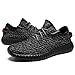 Saibhreas Men's Women's Running Shoes Lightweight Mesh Sneakers Breathable Casual (Women 12 B(M) US=Men 11.5 D(M) US/46EU, Grey/Black)