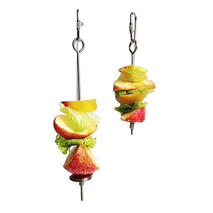 Bird Fruit Skewer,Small Animals Stainless Steel Fruit Vegetable Holder