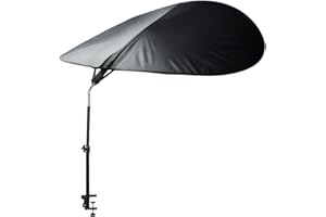 VSUNTENT Office Cubicle Desk Shade Anti-Glare Cover Light Sensitive Professionals Cubicle Light Blocker for Workspaces Desk Canopy 39" Sector Shading Light Shade with Clamp(Black)