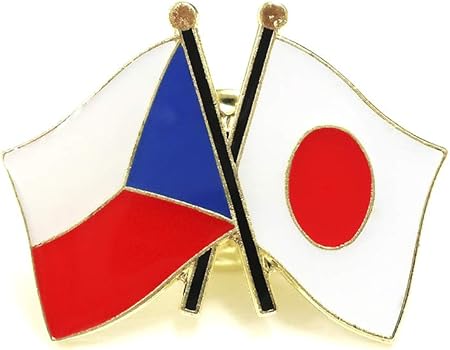 Amazon Tospa ピンバッジ2ヶ国友好日本国旗 チェコ国旗 約2 2cm バッジ おもちゃ