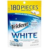 Trident White Peppermint Flavor Sugar Free Gum, 180 Pieces (Packaging May Vary)