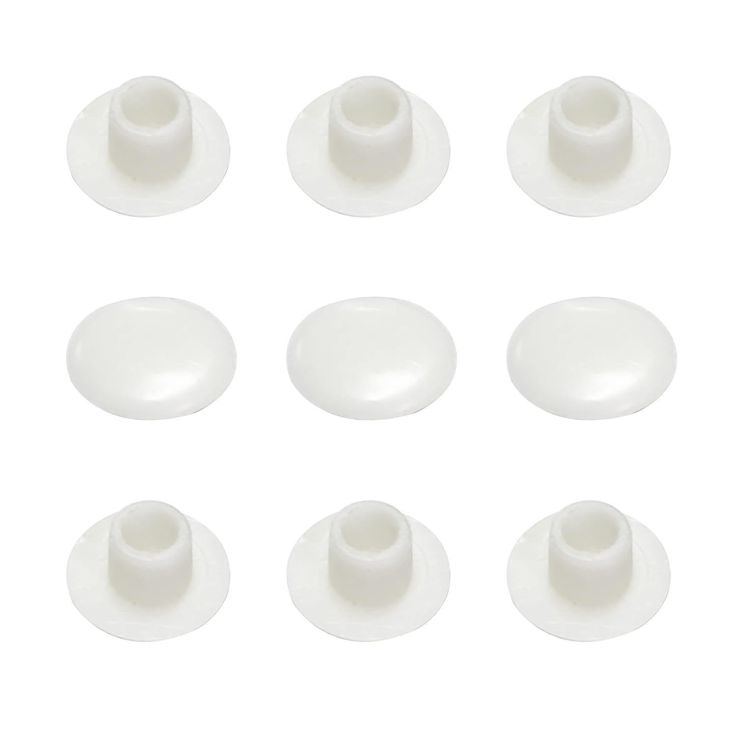 Qrity 25 Pieces White Plastic Hole Cover Caps, Drill Hole Cover Caps, Flush Type Panel Hole Plugs, For Hiding 6MM Holes