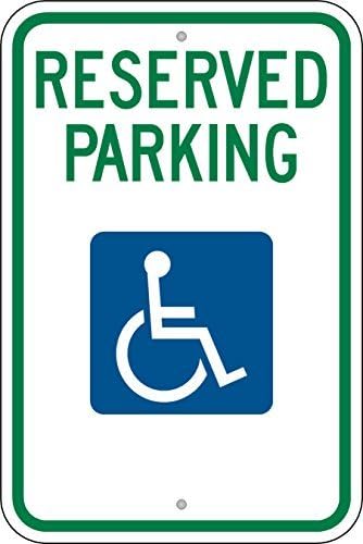 Highway Traffic Supply Handicap Reserved Parking Sign | Business or Residential Use | ADA Compliant | Engineer Grade | 3M Reflective Sheeting & Inks | Rust-Free Aluminum | Made in USA | 12โ x 18โ