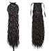 24 Inch Long Tie Up Ponytail Hair Extension 1 Piece Hairpiece Synthetic Binding Pony Tail Clip in Hair Extensions for Girl Lady Woman (24Inch Tie Up Ponytail, 1B#)