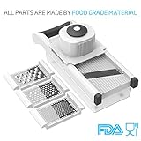Vegetable Grater Shredder Slicer Cutter Set - LOVKITCHEN Multi-functional Adjustable Vegetable & Fruit Grater & Julienne Slicer with 3 Stainless Steel Blades & Storage Container