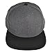 DALIX Premium 5 Panel Wool Blend Hat Flat Bill Cap Snapback (Dark Gray/Black)