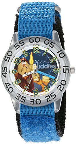 Disney Boy's 'Beauty and Beast' Quartz Plastic and Nylon Watch, Color:Blue (Model: W002920)