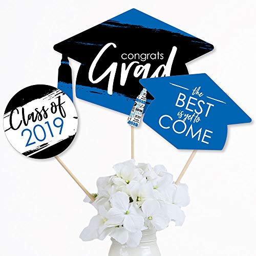 1 Blue+Grad+Graduation+Centerpiece+Toppers