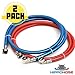 Washing Machine Hoses Stainless Steel Braided 90 degree elbow Water Supply Line - Premium 6 ft Burst Proof (2 pack) with Hot and Cold Color Coded Third Layer primary