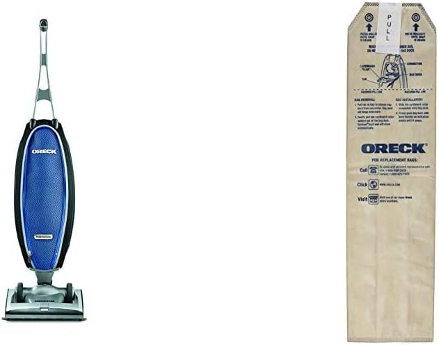 Oreck Magnesium RS Swivel-Steering Bagged Upright Vacuum Cleaner, with Extra HEPA Filter Bags, Lightweight, Blue, LW1500RS