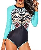 Funnygirl Women's Rashguard Long Sleeve Zip UV