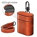 UTOPER AirPods Case Genuine Leather Case for Airpods 2 Cover Portable Stand Case for Apple AirPods 1 & New Airpods 2 Protective Shockproof Case with Buckle and Lanyard (Brown)